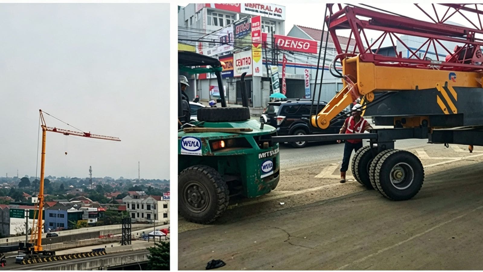 a self-erecting tower crane